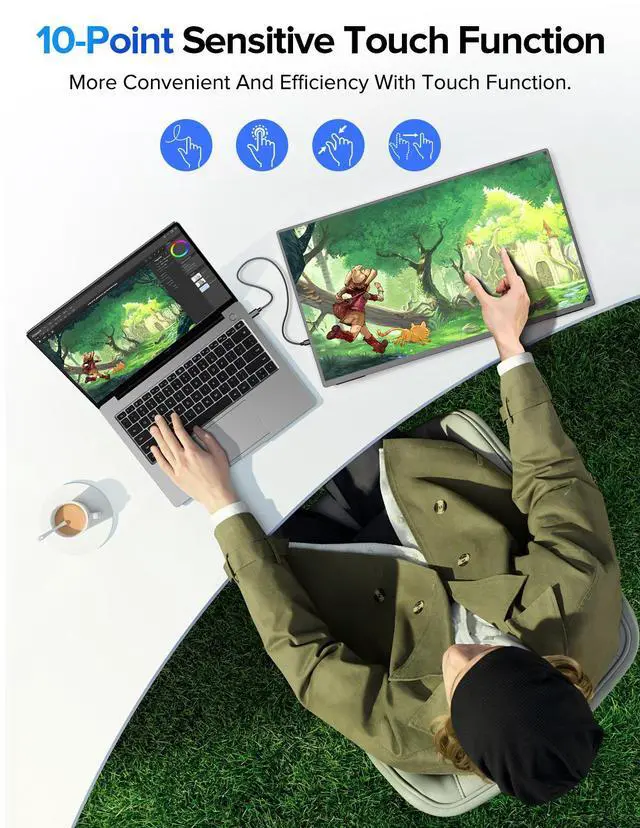 Alt view image 2 of 7 - Newsoul 24.5" 2K Gaming Monitor  165Hz, 1ms, FreeSync, QHD IPS HDR Touchscreen, HDMI & USB-C  Adjustable Stand for PC & Console Gaming
