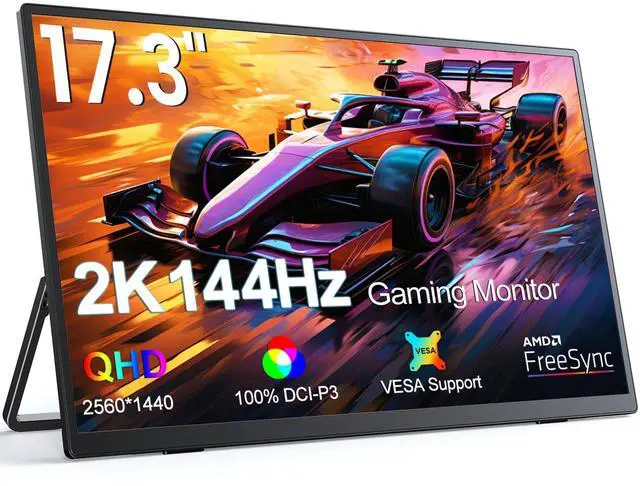 Main image of Newsoul 17.3" 2K Gaming Monitor - 144Hz, FreeSync, HDR, 100% DCI-P3, VESA Mount & Dual Speakers for PC & Console