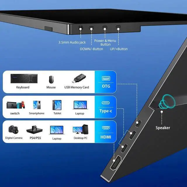 Alt view image 7 of 7 - UPERFECT Portable Monitor 16 Inch 2K 60HZ 2560x1600 QHD Screen HDR LCD Display 16:10 Screen with VESA Mountable