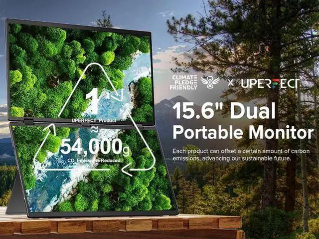 Alt view image 4 of 7 - UPERFECT Delta 15.6" Dual Monitor 1080P HDR, 360° Foldable Portable Laptop Screen Extender with Stand for Laptop, PC, Phone, and Game Console (No Driver Needed)