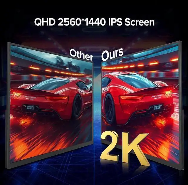 Alt view image 4 of 7 - UPERFECT 24.5" 165Hz 2K QHD Touchscreen Portable Monitor 2560x1440 IPS 1ms FreeSync HDR10 100% sRGB USB-C HDMI VESA