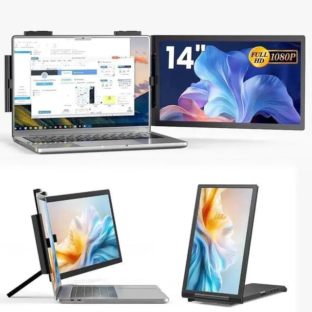 Main image of UPERFECT 14" Laptop Screen Extender 1080P FHD IPS Portable Monitor, HDMI & USB-C Plug & Play, Compatible with Windows/Mac/Chrome/Android, Xbox/Switch/PS5, for 14"-16.5" Laptops