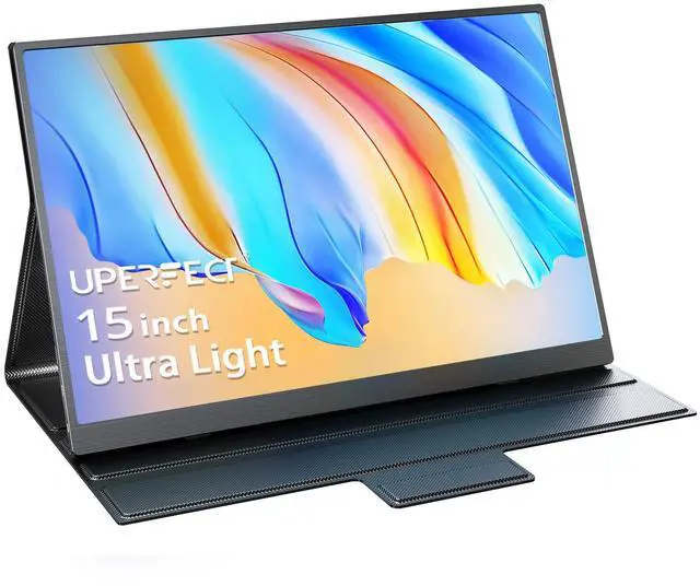 Main image of UPERFECT 15 Inch Portable Monitor FHD 1080P IPS 100% sRGB 178° Viewing Angle Built-in Dual Speakers Ultra-Slim 4mm Bezel 570g Lightweight USB-C Mini HDMI Foldable Stand for Laptop PC Mac Phone Console