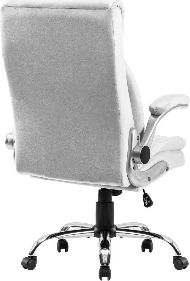 Alt view image 3 of 7 - COLERLINE Velvet Ergonomic Office Chair, Adjustable Arms Wide Managerial Executive Home Desk Computer Chair Big and Tall with High Back Lumbar Support Wheels Comfortable Grey