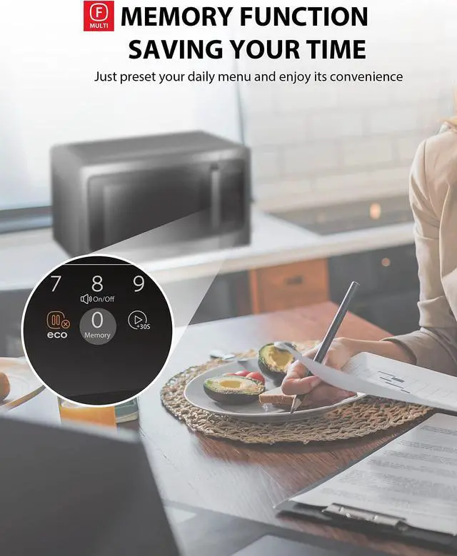 Alt view image 4 of 13 - Toshiba Ml-Em45P(Bs) Countertop Microwave Oven With Smart Sensor, Sound On/Off Function And Position Memory Turntable, 1.6 Cu.Ft, Black Stainless Steel, Non-Inverter Technology
