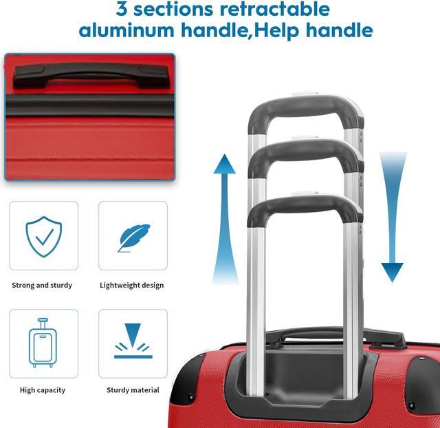 Alt view image 5 of 6 - Joyway 3 Piece Luggage Set Hardside With Spinner Wheels Clearance,20 24 28 Inch Suitcase With TSA Lock For Women Travel Red