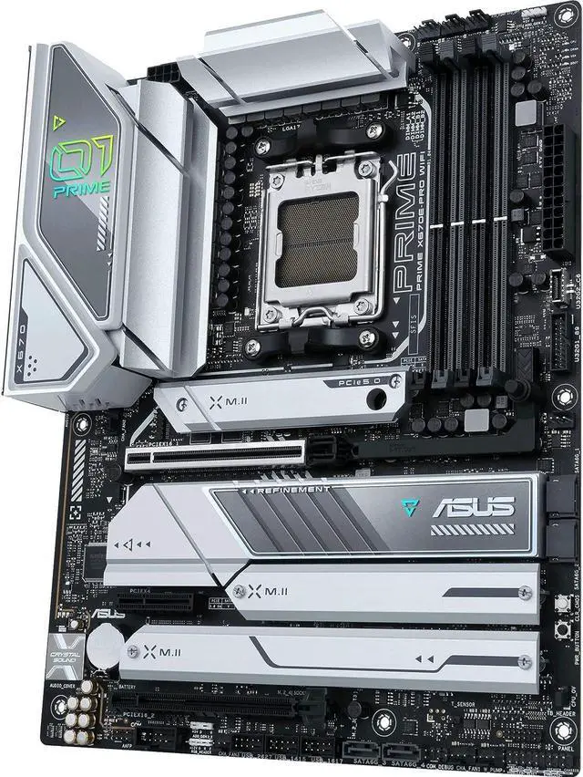 Alt view image 3 of 7 - ASUS Prime X670E-PRO WiFi Socket AM5 (LGA 1718) Ryzen 7000 ATX Motherboard(PCIe® 5.0,DDR5,4X M.2 Slots, USB 3.2 Gen 2x2 Type-C®, USB4® Support, WiFi 6E, and 2.5G Ethernet)