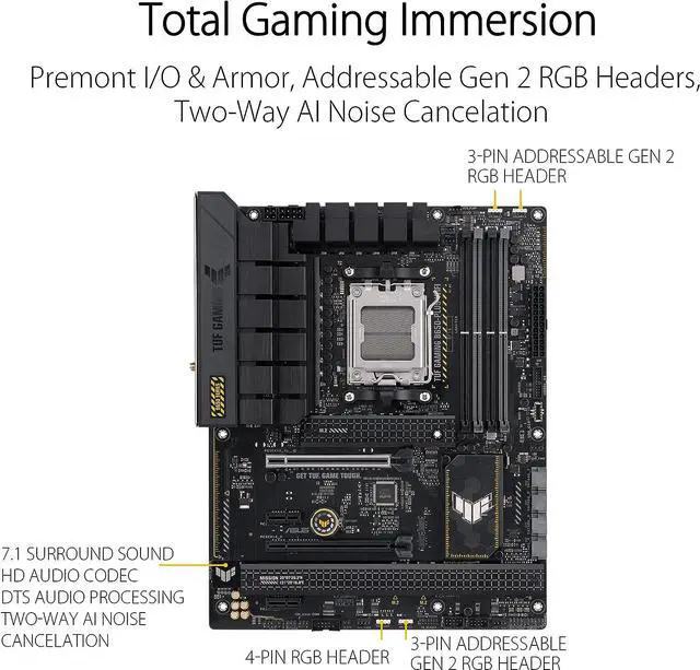 Alt view image 3 of 4 - ASUS TUF GAMING B650-PLUS WIFI AMD AM5 B650 ATX M.2 Desktop Motherboard A