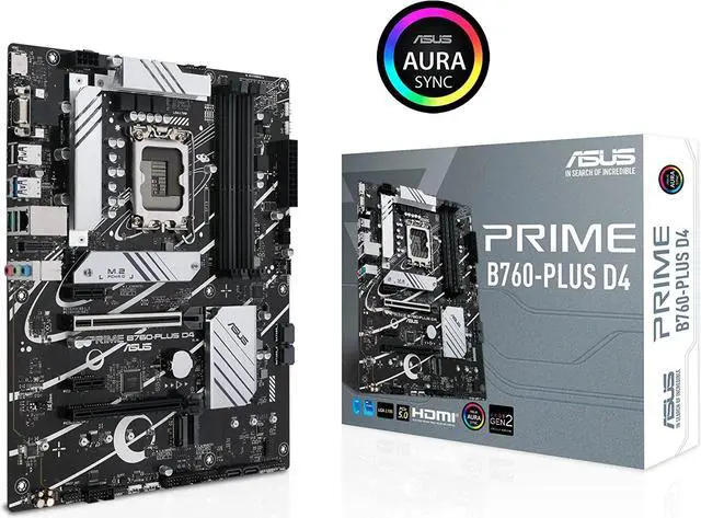 Alt view image 3 of 7 - ASUS Prime B760-PLUS D4 Intel (13th and 12th Gen)LGA 1700 ATX motherboard PCIe 5.0,3xPCIe 4.0 M.2 slots,DDR4,2.5Gb LAN,DisplayPort,USB 3.2 Gen 2x2 Type-C,front USB 3.2 Gen 1 Type-C,Thunderbolt (USB4®)