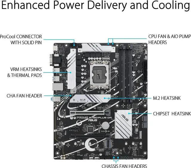 Main image of ASUS PRIME B760-PLUS D4 Intel LGA 1700 B760 ATX M.2 Desktop Motherboard B
