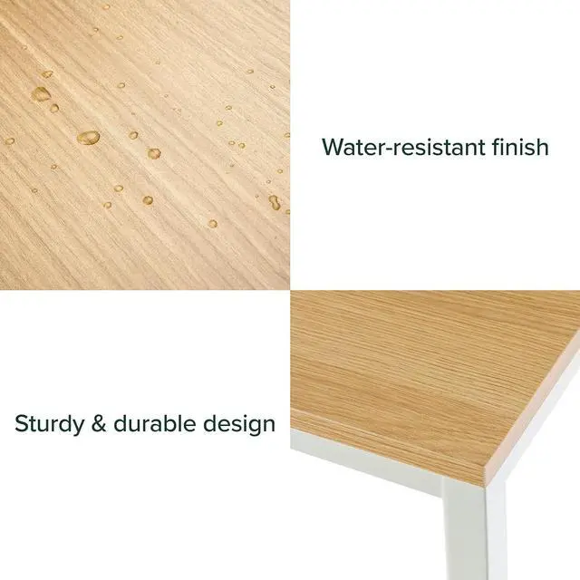 Alt view image 4 of 7 - ZINUS Jennifer 55 Inch White Frame Desk, Computer Workstation, Office Desk, Dining Table, Easy Assembly, Natural