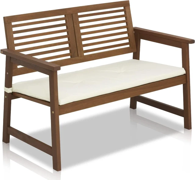 Main image of TIOMAN Outdoor Garden Bench with Back, 22 x 42 x 32, Natural