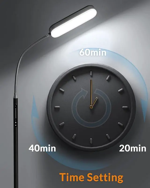 Alt view image 5 of 7 - LEPOWER Floor Lamp, Eye-Caring LED Standing Lamp with 5 Color Temperatures, Stepless Dimmer & 3 Timer Function, Bright Adjustable Reading Lamp for Living Room, Office, Bedroom