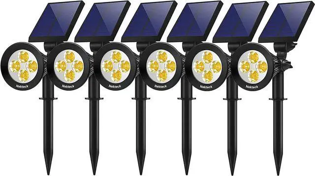 Main image of Nekteck Solar Lights, 2-in-1 Solar Spot Lights Outdoor, Waterproof Solar Powered Landscape Spotlights, Bright and Dark Sensing, Auto On/Off for Yard, Pathway, Garden, Driveway (6 Pack, Warm White)