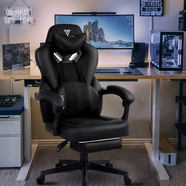 Alt view image 2 of 7 - Upgrade Gaming Chair PRO, Ergonomic Gaming Computer Chair Big and Tall (Black)