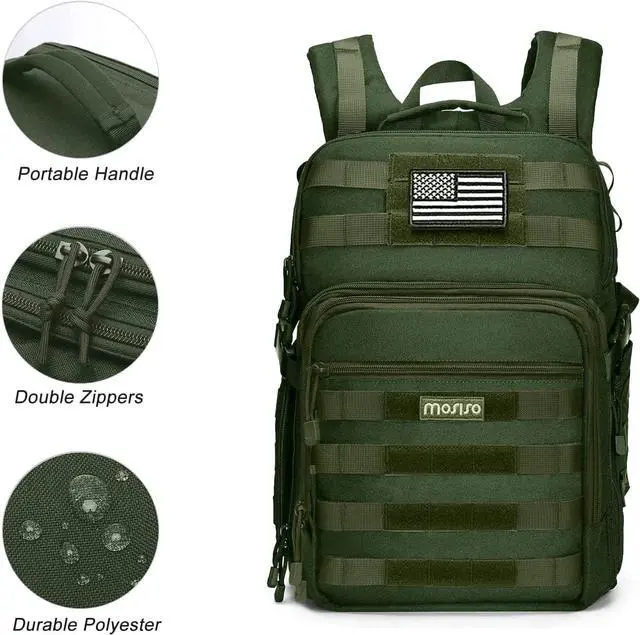 Alt view image 5 of 7 - Camera Backpack DSLR/SLR/Mirrorless Tactical Camera Bag Case with Laptop Compartment Compatible with Canon/Nikon/ Army Green