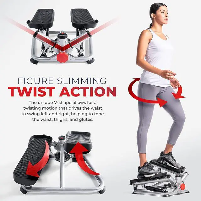 Alt view image 2 of 7 - Sunny Health & Fitness Mini Steppers for Exercise at Home, Stair Step Workout Machine, Full Body Cardio Equipment, with Optional Free SunnyFit App Connection and Resistance Band