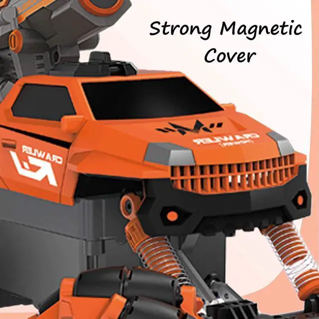 Alt view image 4 of 7 - Vaiyer RC Rechargeable, Remote Control Stunt Car for Kids w/ 2-in-1 Interchangeable Toy Bubble Blaster and Water Gun Tops, Rock Crawler Off Road Vehicle w/ 360 Degree Movement (Orange)