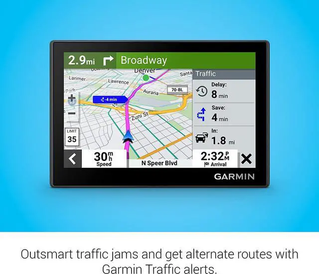 Alt view image 3 of 6 - Garmin Drive 53 GPS Navigator, High-Resolution Touchscreen, Simple On-Screen Menus and Easy-to-See Maps, Driver Alerts
