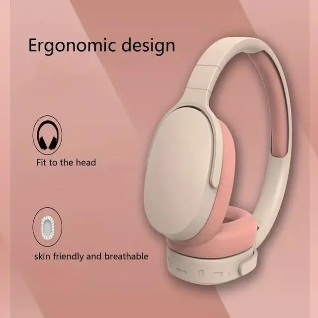 Alt view image 2 of 4 - P2961 Foldable Wireless Over-Ear Headphone, Ergonomic Design Headset,pink