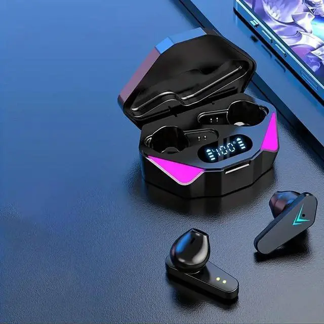 Alt view image 2 of 3 - True Wireless Game Headset With Power Display And Light In-ear High-end Cool Black Technology Sports Running Call Noise Reduction