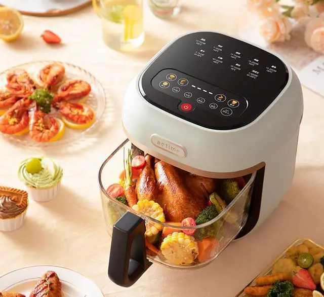 Alt view image 3 of 4 - Visual electric fryer 4L new home glass multifunctional large capacity air fryer