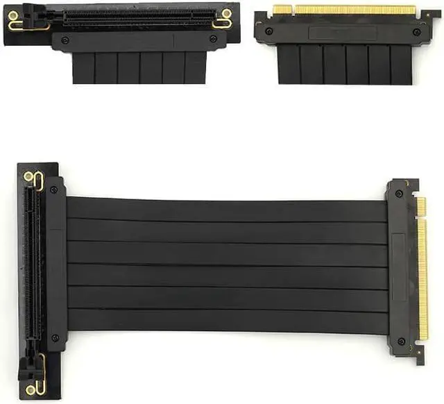 Alt view image 2 of 7 - Graphics Card GPU Vertical Full Speed PCI-E 4.0 x16 Riser Cable High Speed Gen4 Flexible Extender Riser Cable Extension Port 90 Degree Adapter (200mm)
