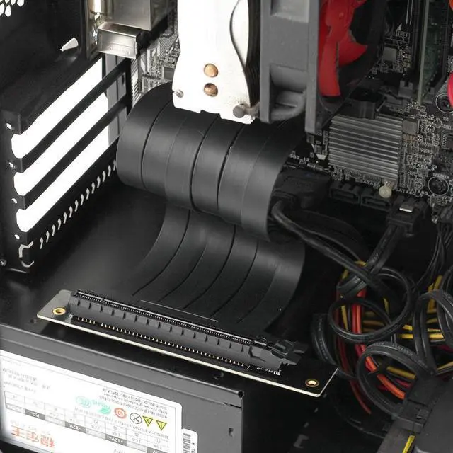 Alt view image 6 of 7 - Graphics Card GPU Vertical Full Speed PCI-E 4.0 x16 Riser Cable High Speed Gen4 Flexible Extender Riser Cable Extension Port 90 Degree Adapter (200mm)