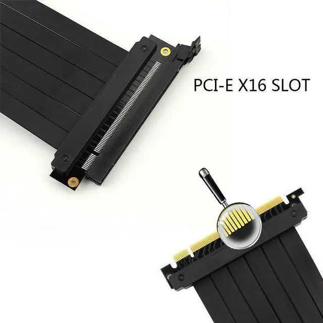 Alt view image 2 of 3 - PCIE Gen 4 16x Extreme Flexible, High Speed Riser Cable PCI Express 4.0 Port GPU Extension Card Riser Cable Straight 180° [11.8in/30cm]