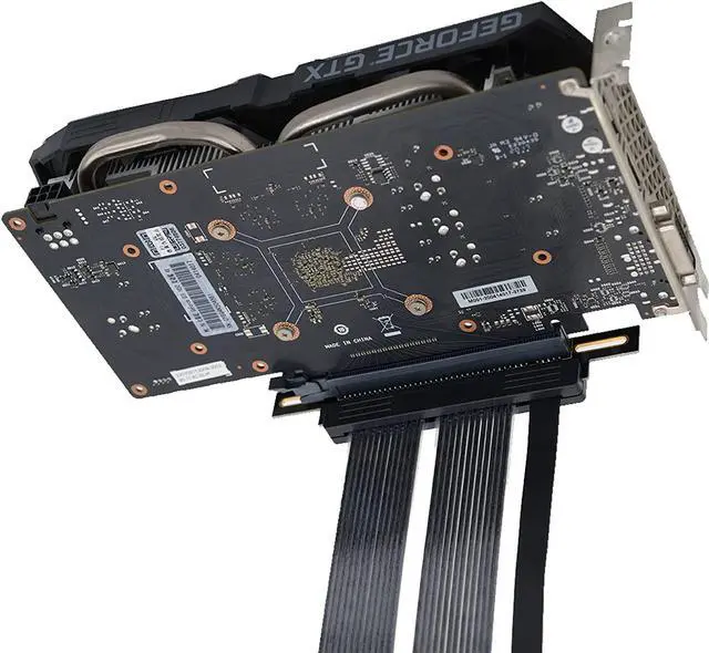 Alt view image 2 of 7 - PCIe 4.0 Riser Cable, GEN 4 x16 PCI Express Riser Extender, Flexible High Speed GUP Riser Adapter for Graphics Card Vertical Mount [ PCIE 4.0 ] [ 20cm & 90° ]