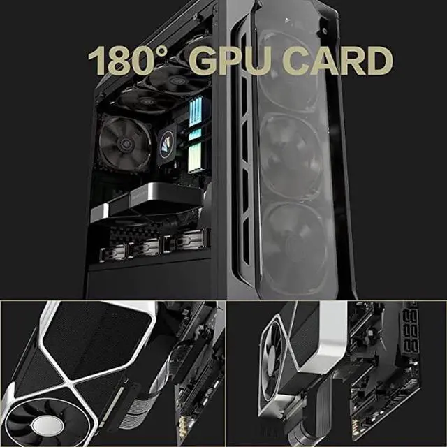 Alt view image 2 of 2 - PCI-E 4.0 x16 Extension Cable, High Speed Flexible Pcie Riser Cable PC Audio Video Power Cables, 180 Degree Adapter