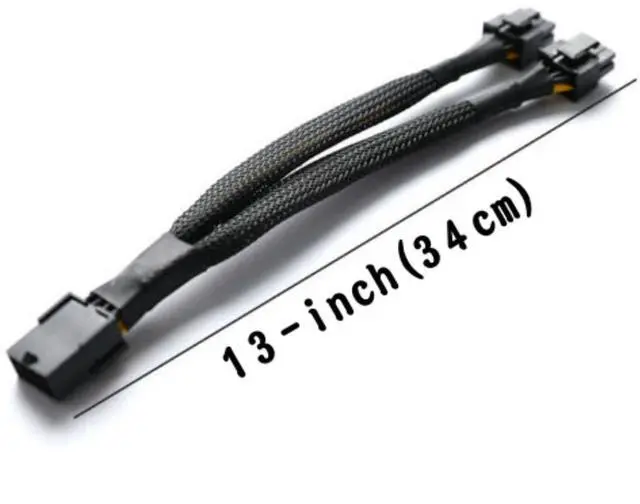 Alt view image 2 of 4 - for Dell T3600 T3610 T5600 T5610 T5610 T7600 T7610 5810 T5810 T7810 PSUs PCIe Power Adapter Cable 8 Pin Male to Dual 8 Pin(6+2) Male PCI Express Power Adapter Splitter Cable 13-inch(34cm)