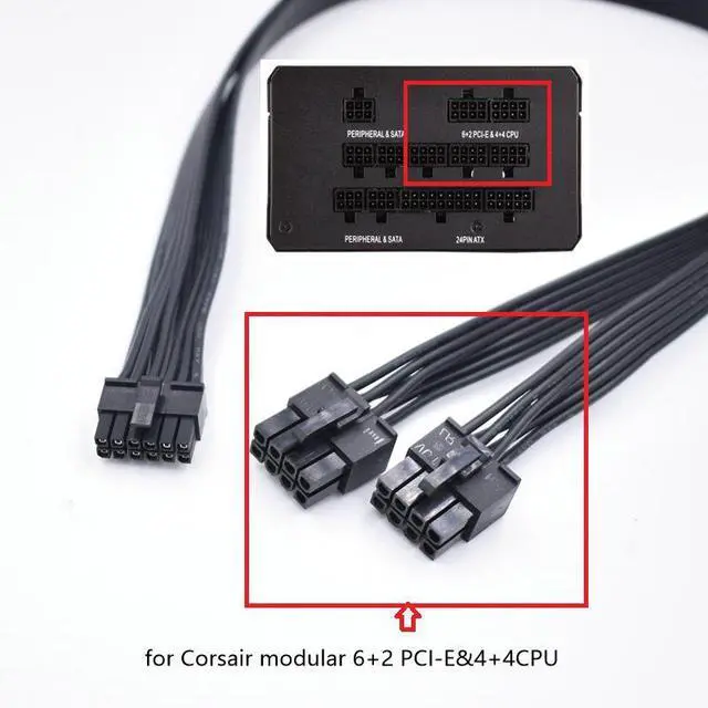 Alt view image 4 of 4 - for NVIDIA GeForce RTX 30 Series GPU EVGA Seasonic Modular PSUs Power Adapter Cable Dual PCIe 8 Pin Male to Mini 12 Pin PCIE Power Modular Cable 12-inch(30cm)