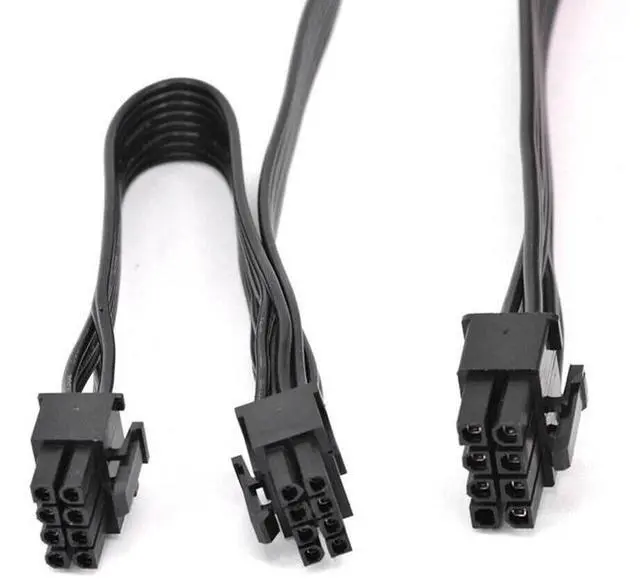 Alt view image 2 of 3 - for Corsair Modular Power Supply Power Adapter Cable ATX CPU 8 Pin Male to Dual PCIe 2X 8 Pin (6+2) Male Power Supply Cable for Graphics Vedio Cards 25 inch+9 inch (63cm+23cm)