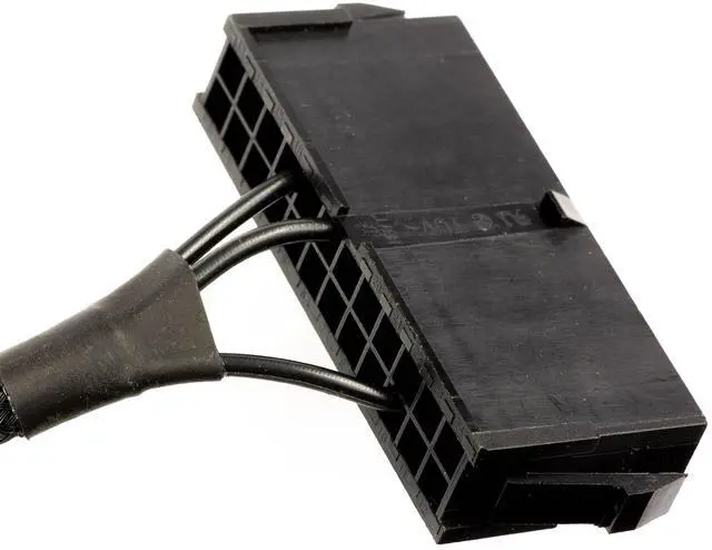 Alt view image 3 of 3 - 24 Pin ATX Red LED Power On/Off Switch Jumper Bridge Adapter Braided Cable Black Sleeved 22" Turn On/Off Your 24 Pin/20 Pin ATX Power Supply with Braided Sleeves