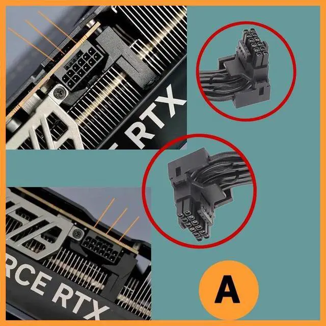 Alt view image 4 of 5 - Angled 12VHPWR 600W PCIe 5.0 Dual 8 Pin to 16 Pin 12+4 Pin Power Cable for RTX 4090 4080 3090TI 4070Ti Graphics Card GPU, ONLY for Corsair Power Supply (Type A)