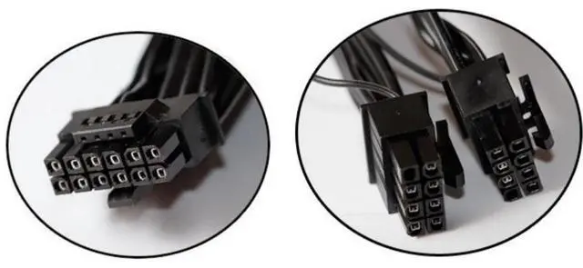 Alt view image 2 of 3 - 2X CPU 8 Pin to 16 Pin(12+4) 12VHPWR PCI-e 5.0 Cable Compatible with GPU 3090Ti RTX 4080 4090 for 12VHPWR PCI-e Cable for ASUS/Seasonic/Phanteks Revolt (24 Inches)