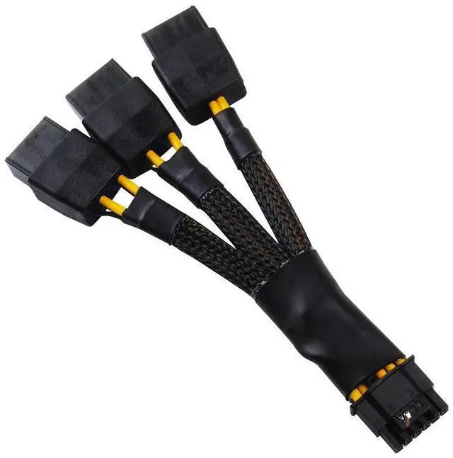 Main image of 16Pin GPU Cable to 3X 8 Pin Pcie Extension - 16AWG PCIE 5.0 12VHPWR 600W 16 Pin 12+4Pin Supply Adapter for RTX 4090 4080 3090TI 4070Ti Graphics Card
