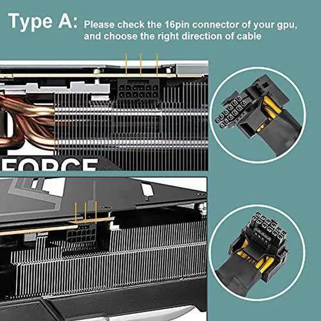 Alt view image 2 of 4 - 16Pin GPU Cable to 3X 8Pin Pcie - 16AWG PCIE 5.0 12VHPWR 600W 90 Degree Right Angle 16 Pin 12+4Pin Power Supply Adapter for RTX 4090 4080 3090TI 4070Ti Graphics Card Type-A(5.9Inch)