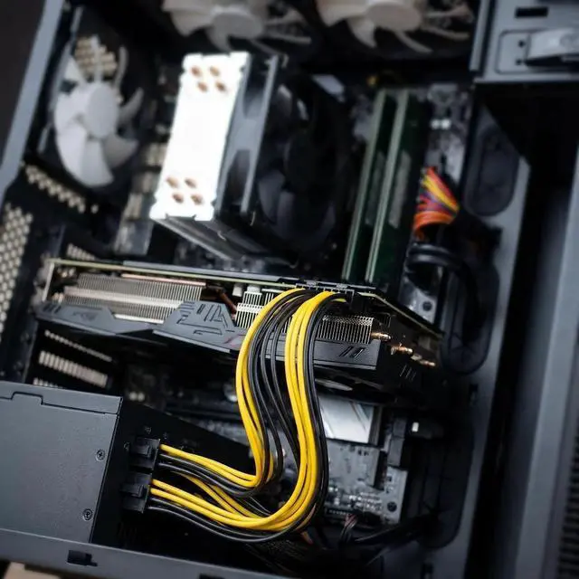 Alt view image 2 of 7 - 2-Pack PCIe 6 Pin to 8 Pin (6+2) Power Cable 20Inch GPU Converter for Cooler Master Thermaltake PSU with Standard 6-Pin Port, for ASUS ASRock Gigabyte Radeon Sapphire NVIDIA Tesla Graphics Card