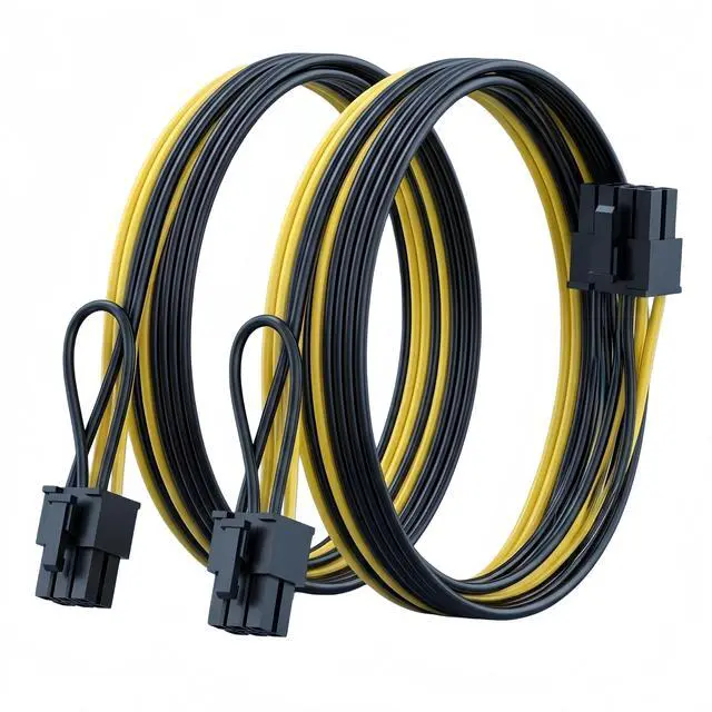 Main image of 2-Pack PCIe 6 Pin to 8 Pin (6+2) Power Cable 20Inch GPU Converter for Cooler Master Thermaltake PSU with Standard 6-Pin Port, for ASUS ASRock Gigabyte Radeon Sapphire NVIDIA Tesla Graphics Card