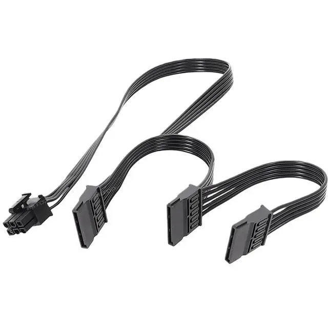 Alt view image 7 of 7 - for Corsair SATA Power Splitter Cable, 6-Pin to 3X 15-Pin SATA Female Power Supply Adapter for Additional SSD/HDD, for Corsair RM550x RM650x RM750x RM850x RM1000x Modular PSUs - 20 Inch