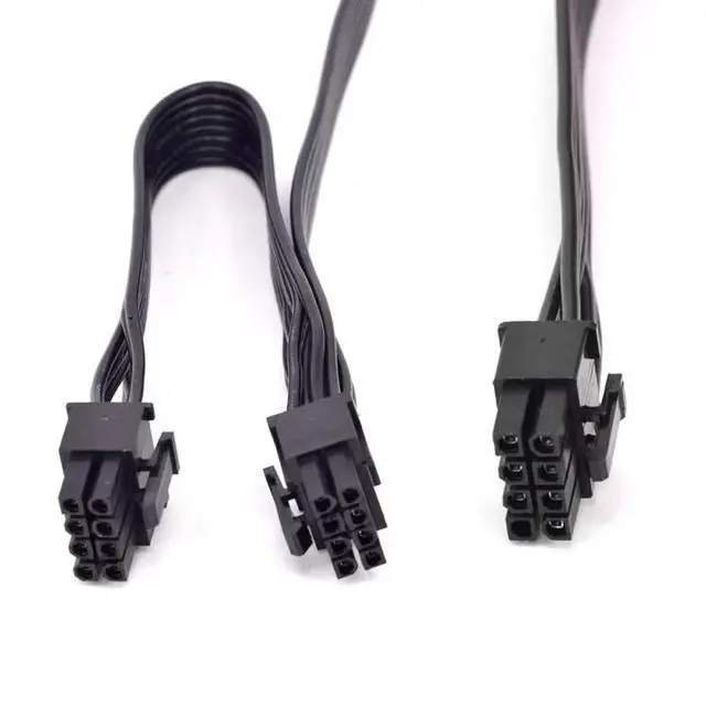 Alt view image 3 of 6 - ATX CPU 8 Pin Male to Dual PCIe 2X 8 Pin (6+2) Male PCI Express GPU Power Splitter Cord Adapter Cable for Corsair Modular PSUs18AWG 63cm+23cm for Corsair RM/HX/AX/SF/CX Series
