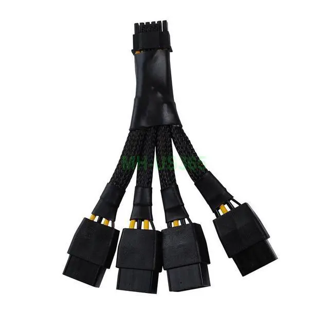 Alt view image 6 of 7 - PCI-e 5.0 Extension Cable, RTX 4090 4080 16Pin(12+4) Male to 4x8Pin Female 12VHPWR Cable PCIE GPU Power Sleeved Extender Cord Compatible with GeForce RTX 4090/4080/3090Ti (3.94inch)