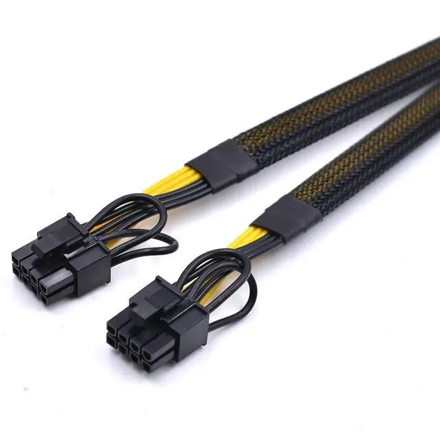 Alt view image 2 of 3 - CPU 8 Pin Male to Dual 8 Pin(6+2) Male PCIe Power Adapter Cable for Dell PowerEdge R720 720XD R730 and NVIDIA Tesla GPU J30DG 15-inch(38cm)