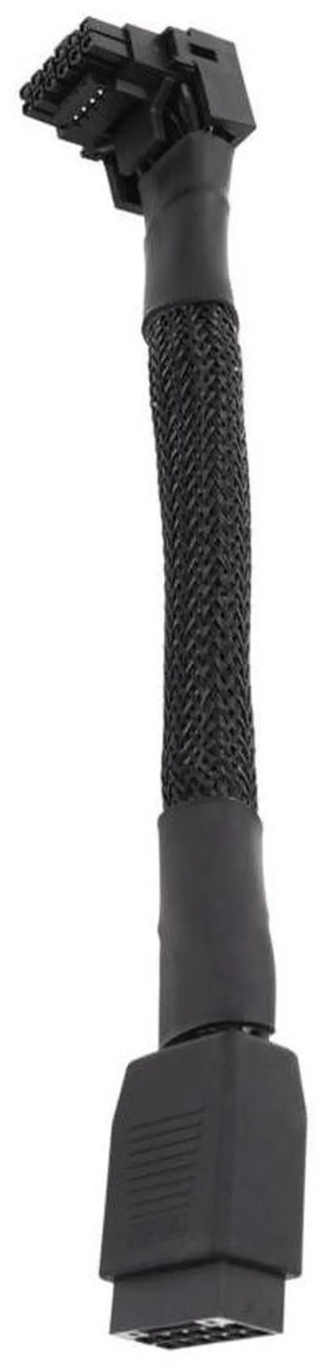 Main image of 12VHPWR 16 Pin GPU Cable PCIe 5.0 Female to Male Extension 90 Degree Angle 16AWG 600W Sleeved Adapter for 12+4pin RTX 4090 4080 4070Ti 3090Ti Graphic Card 7inch (Type B)