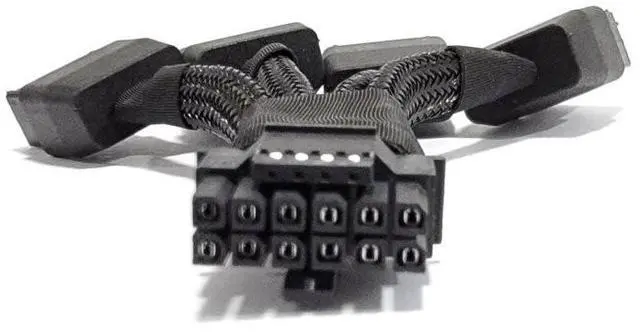 Alt view image 2 of 5 - PCI-e 5.0 Extension Cable, RTX 4090 4080 16Pin(12+4) Male to 4x8Pin Female 12VHPWR Cable PCIE GPU Power Sleeved Extender Cord Compatible with GeForce RTX 4090/4080/3090Ti (3.94inch)