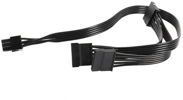 Alt view image 3 of 3 - 6 Pin Male to 3X 15 Pin SATA Female Hard Drive Power Adapter Cable for Seasonic Antec Modular Power Supply 20-in