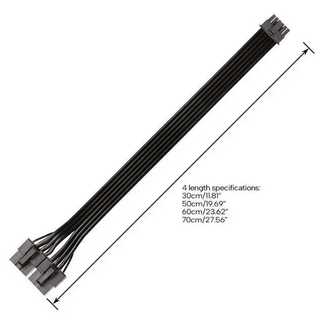 Alt view image 4 of 5 - 12VHPWR 600W PCIe 5.0 Dual 8 Pin to 16 Pin Power Cable for High-end Graphics Cards