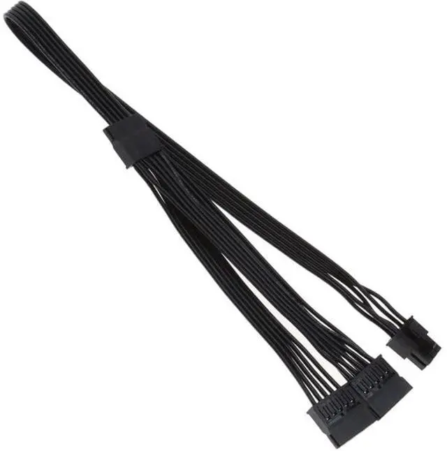 Main image of 6 Pin to 3X 15 Pin SATA Power Adapter Cable for EVGA GQ Series Semi-Modular PSUs (650GQ/750GQ/850GQ/1000GQ) - 18AWG SATA Power Splitter for HDD/SSD - 20 inch